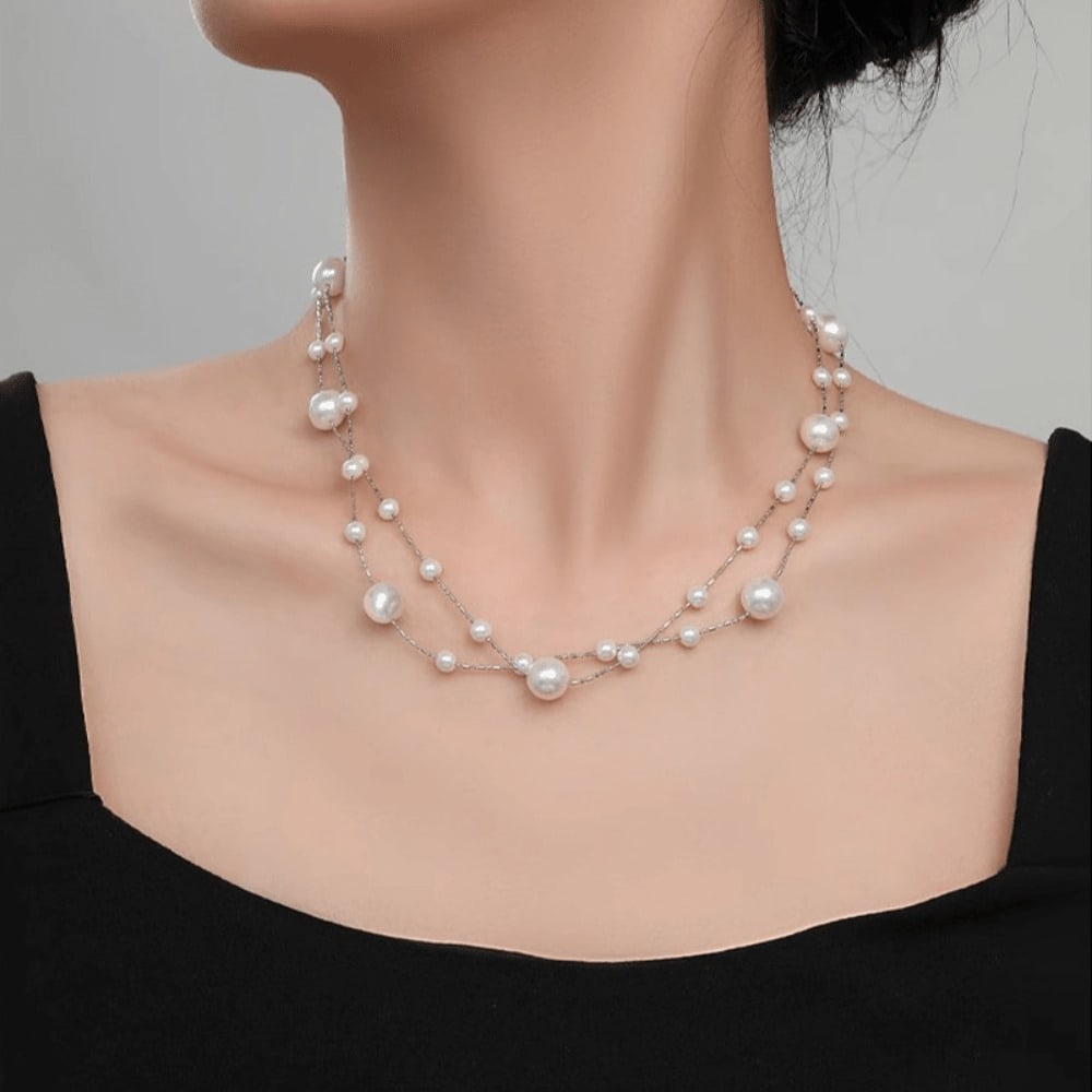 Necklace women's light luxury high-end sense fashion style stacking wear more sweater chains