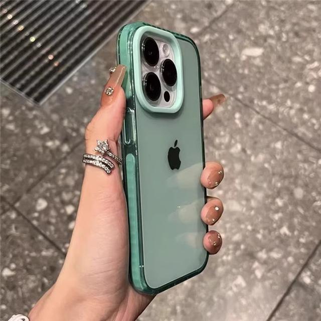 For iPhone 16 Pro Max Luxury Transparent Color Frame Phone Case For iPhone 15 14 13 12 11 Pro Max X Xs Xr Soft Protective Cover