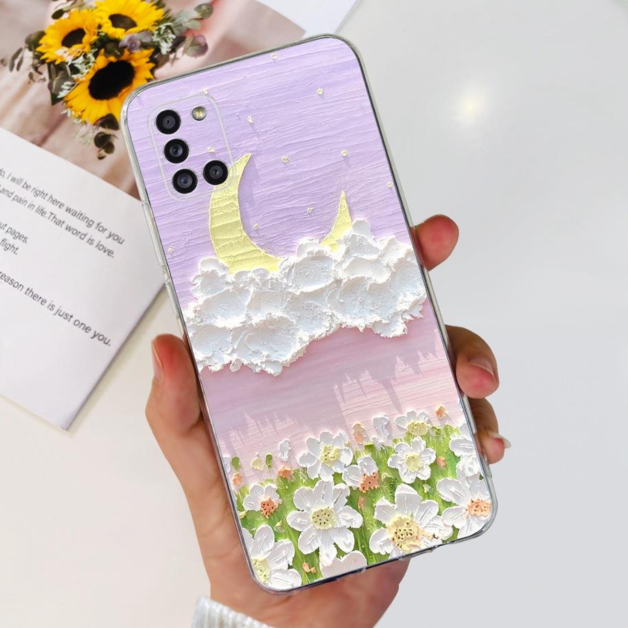 For Samsung A51 Case SM-A515F Flower Cover Fashion Silicone Soft Bumper Clear Funda For Samsung A31 A71 SM-A315F A 51 Phone Case