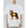 Camiseta con estampado de lobo Diseño de escena del Bosque Negro para uso casual