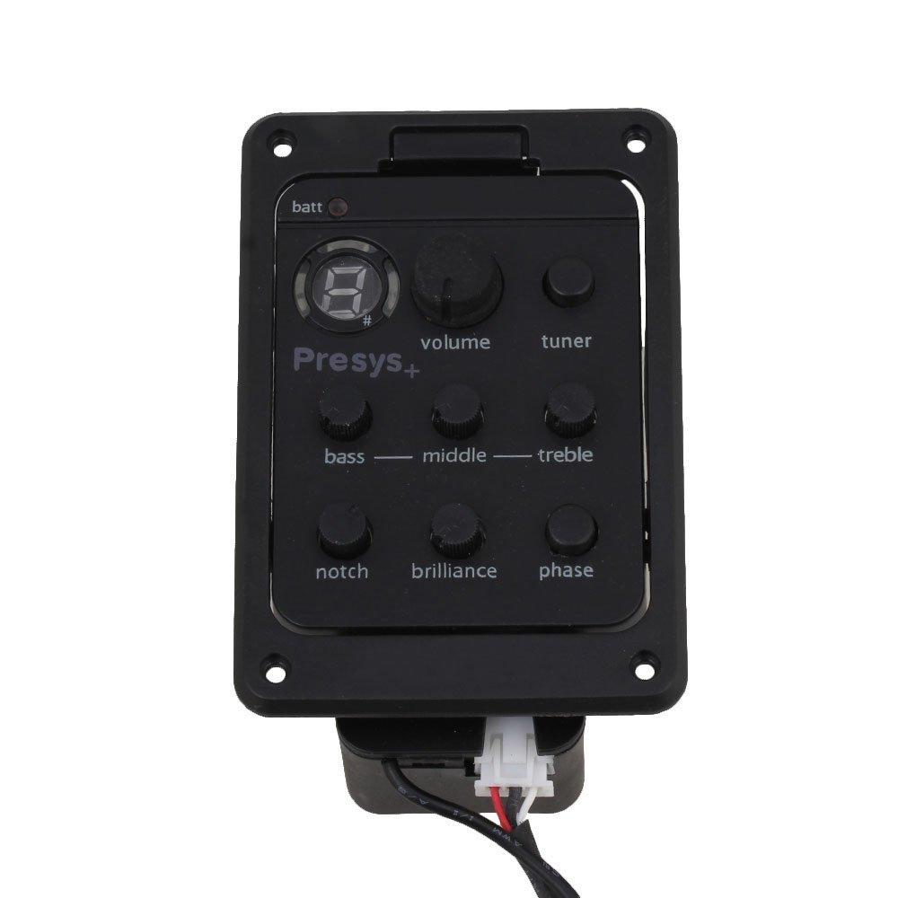 RANPU Acoustic and Classical Guitar Preamp Onboard Preamp and Pickup System (Black)