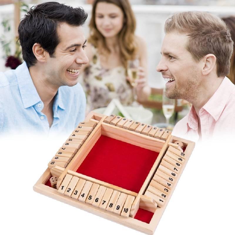 Classic Wooden Four-sided Number Flip Game Fun For Adults Children Perfect For Ktv Parties