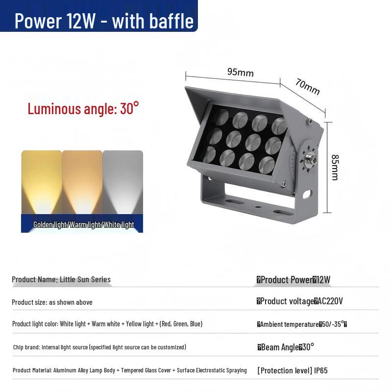 LED Floodlight Outdoor Waterproof Spotlight for Wall, Pillar, or Tree