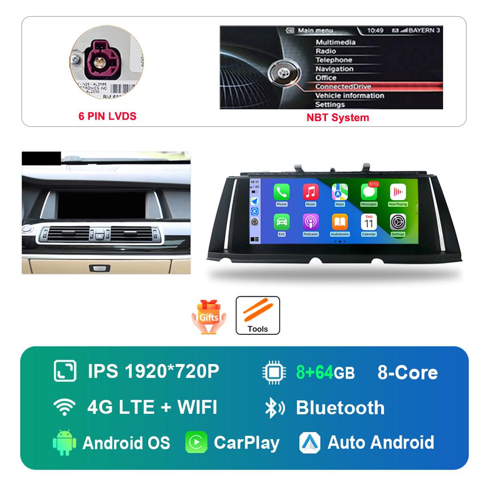 10.25 inch Android Car Radio Multimedia Player HD Touch Screen for BMW 7 Series F01 F02 2009 - 2015 CIC NBT System DSP Stereo