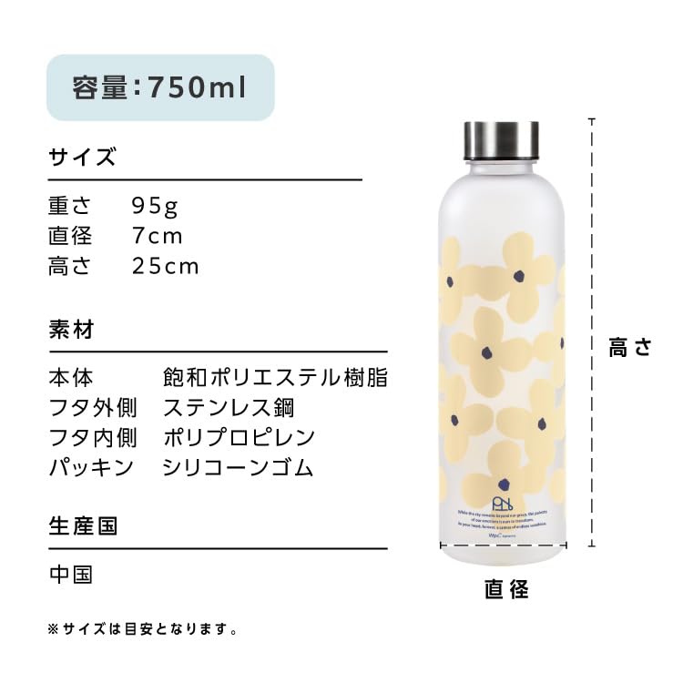 [2025] Wpc. Patterns Water Bottle Leopard & Tiger Navy W169-393-204