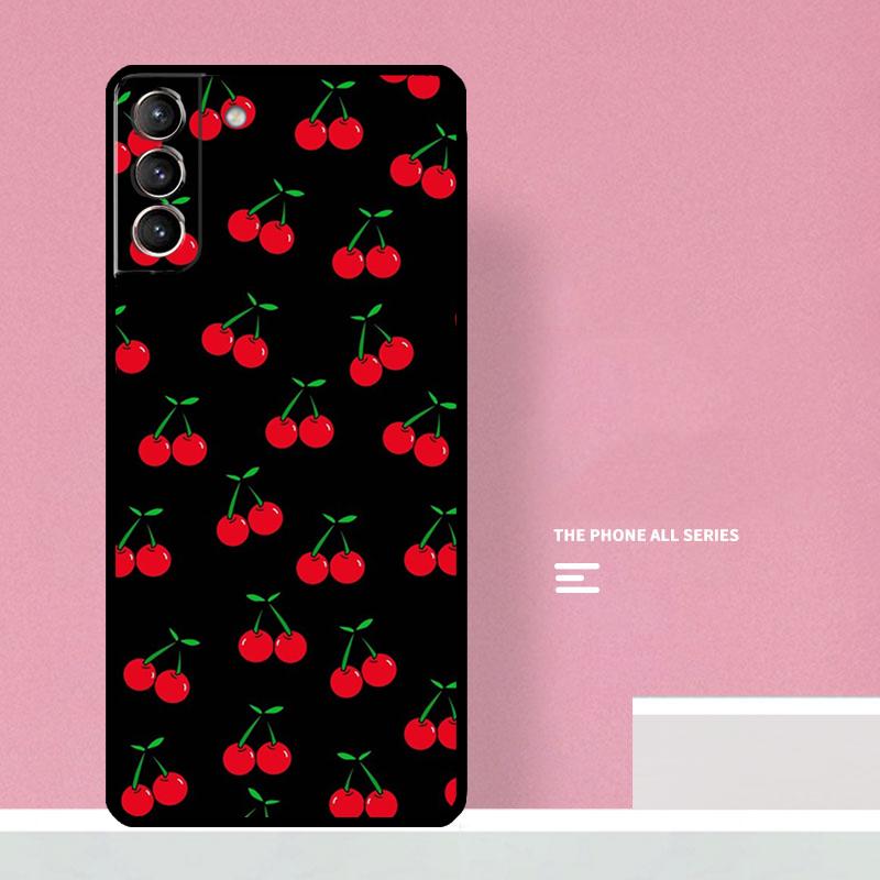 Food Fruit Red Cherry Phone Case For Samsung Galaxy S26 S23 Ultra S20 S21 S22 S24 S25 Plus S10 S25 FE Cover Coque
