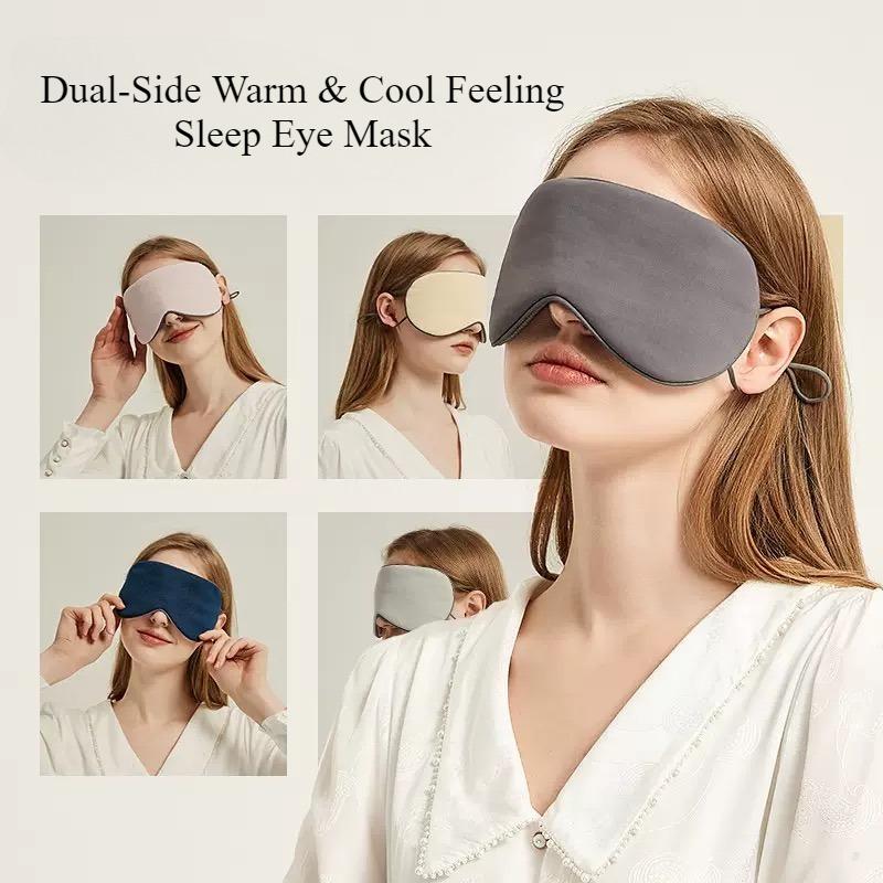 Sleeping Eye Mask Korean Style Ice Silk Warm And Cool Dual Use Adjustable Travel Light Blocking Breathable Eye Mask