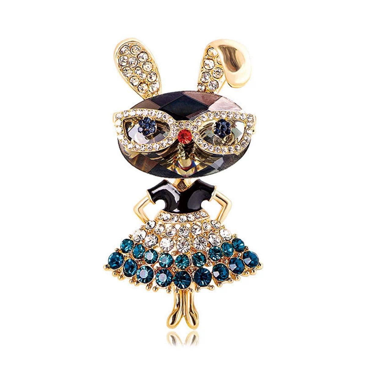 

Модная ретро-брошь с инкрустацией бриллиантами, брошь на свитер синий