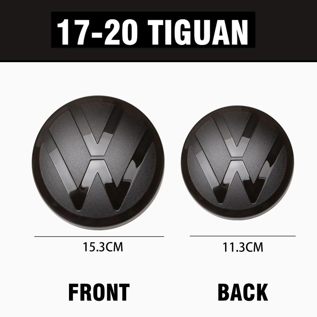 YKPSC1 ·1Set Car Front Radiator Grille Logo Sticker Rear Trunk Lid Badge Cover For Volkswagen VW Tiguan 2017 2018 2019 2020 2022-2023
