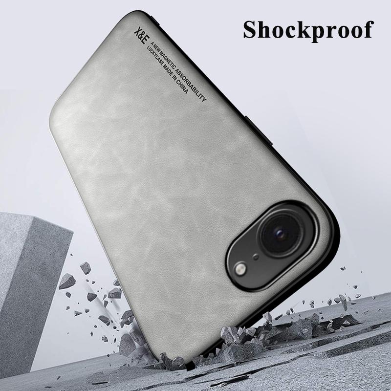 KEYSION Luxury Retro PU Leather Case for iPhone 16e Soft Silicone+PC Shockproof Phone Back Cover for iPhone 16e 2025