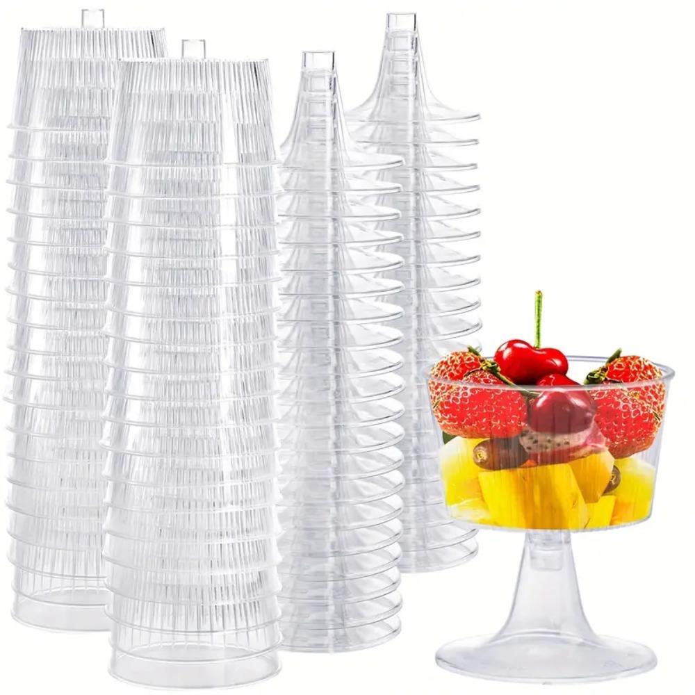 

10pcs Clear Mousse Cup Plastic Pudding Cup Party Supplies Disposable Dessert Cups Wedding 10pcs