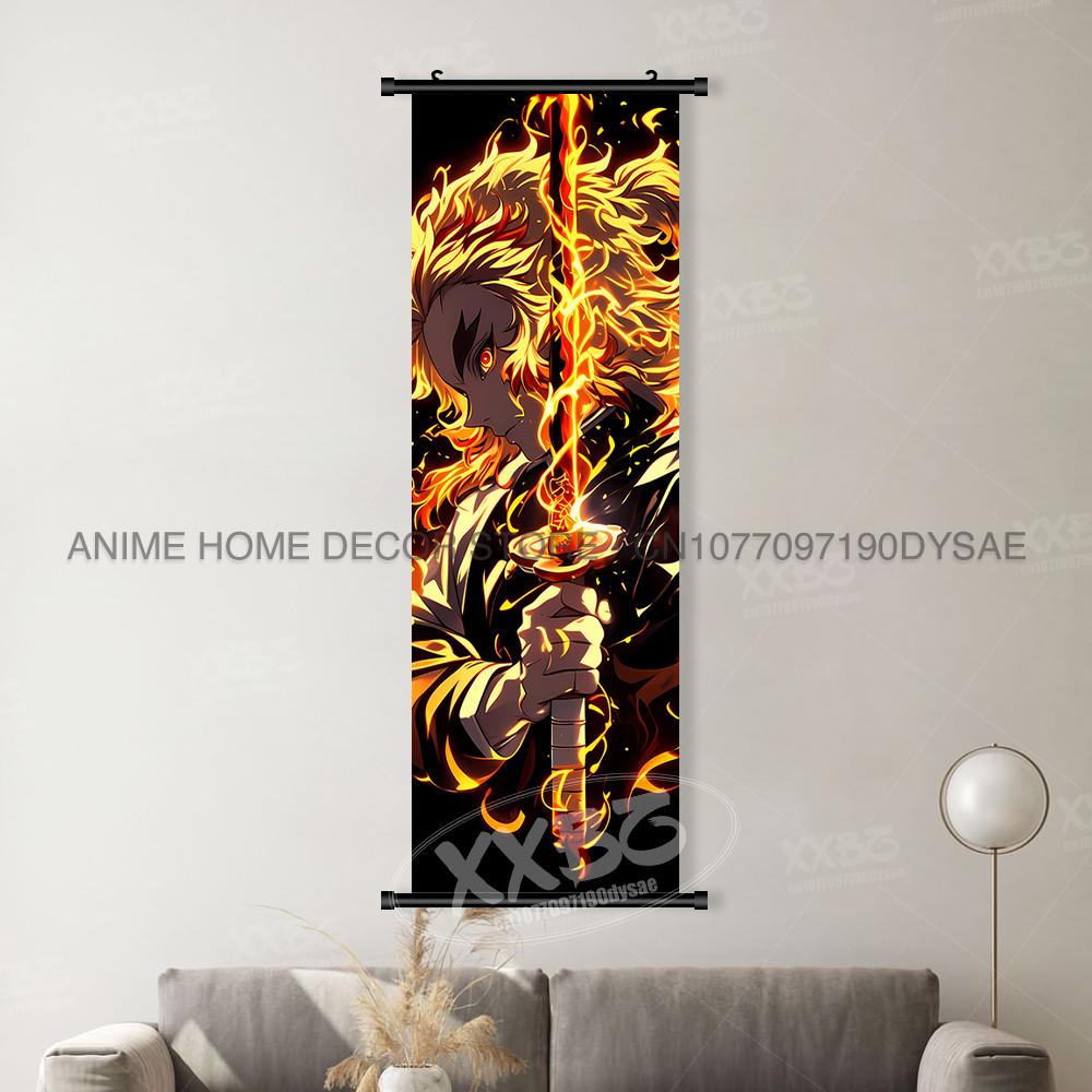 Demonen doder:Kimetsu No Yaiba Posters Canvas Huisdecoratie Anime Hangende Schilderijen Wandkunst Kamer Decoratie Schilden Afbeeldingen (as the picture,30x90cm(12x36inch))