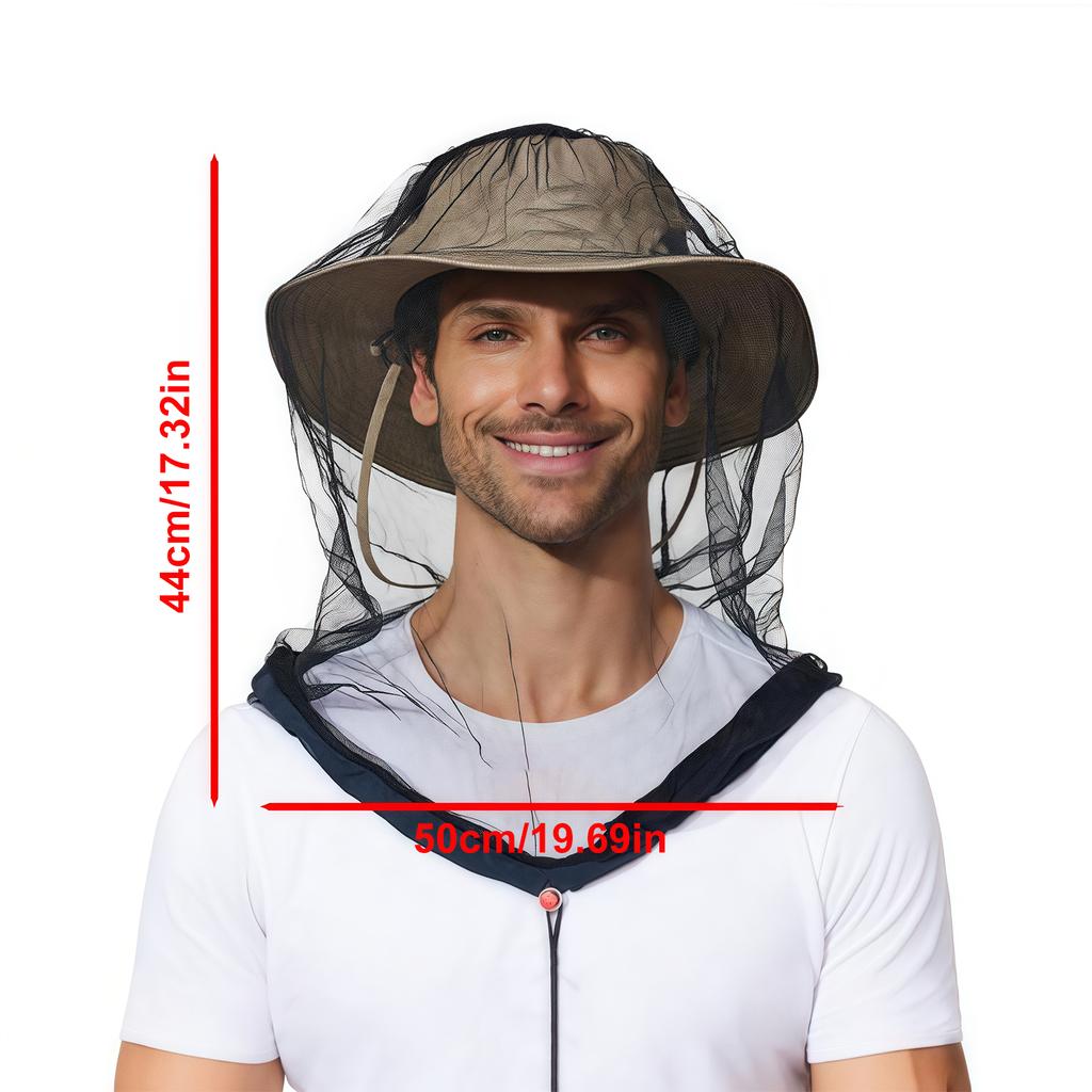 Mosquitoes Head Net Mesh for Camping Hiking Gardening Outdoor Fishing Face Mask Hood Netting Over Hat Insect Shield