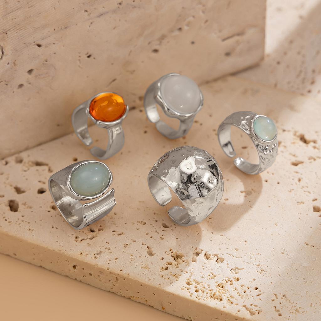 Geometric Adjustable Ethnic Open Ring Set Fashion Jewelry Aesthetic Retro Vintage Punk Gold Color Knuckle Joint Rings Irregular Accessories