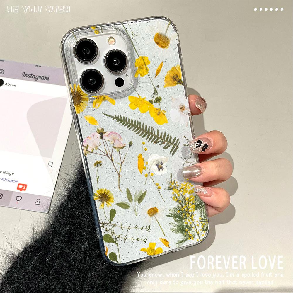 Large Hole Flash Powder Soft Shell Suitable for Apple 16 Mobile Phone Case IPhone 15 Protective Case 14promax Transparent 13pro