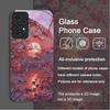Moon Cherry Blossom Pattern Scenery Tempered Glass Phone Case for Samsung Galaxy A56 A72 A55 A54 A53 A52 A36 A15 A14 A13 Covers