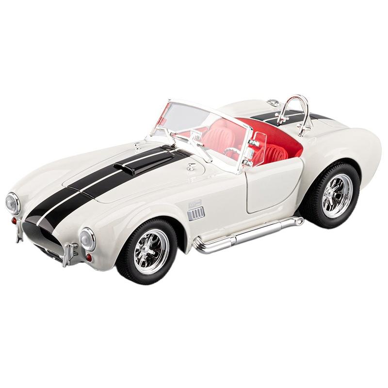 

1/24 Ford Shelby Cobra 427 S/C Сплавная Модель Автомобиля Звук и Свет Откат Детская Игрушка Коллекционные Предметы Подарок на День Рождения белый