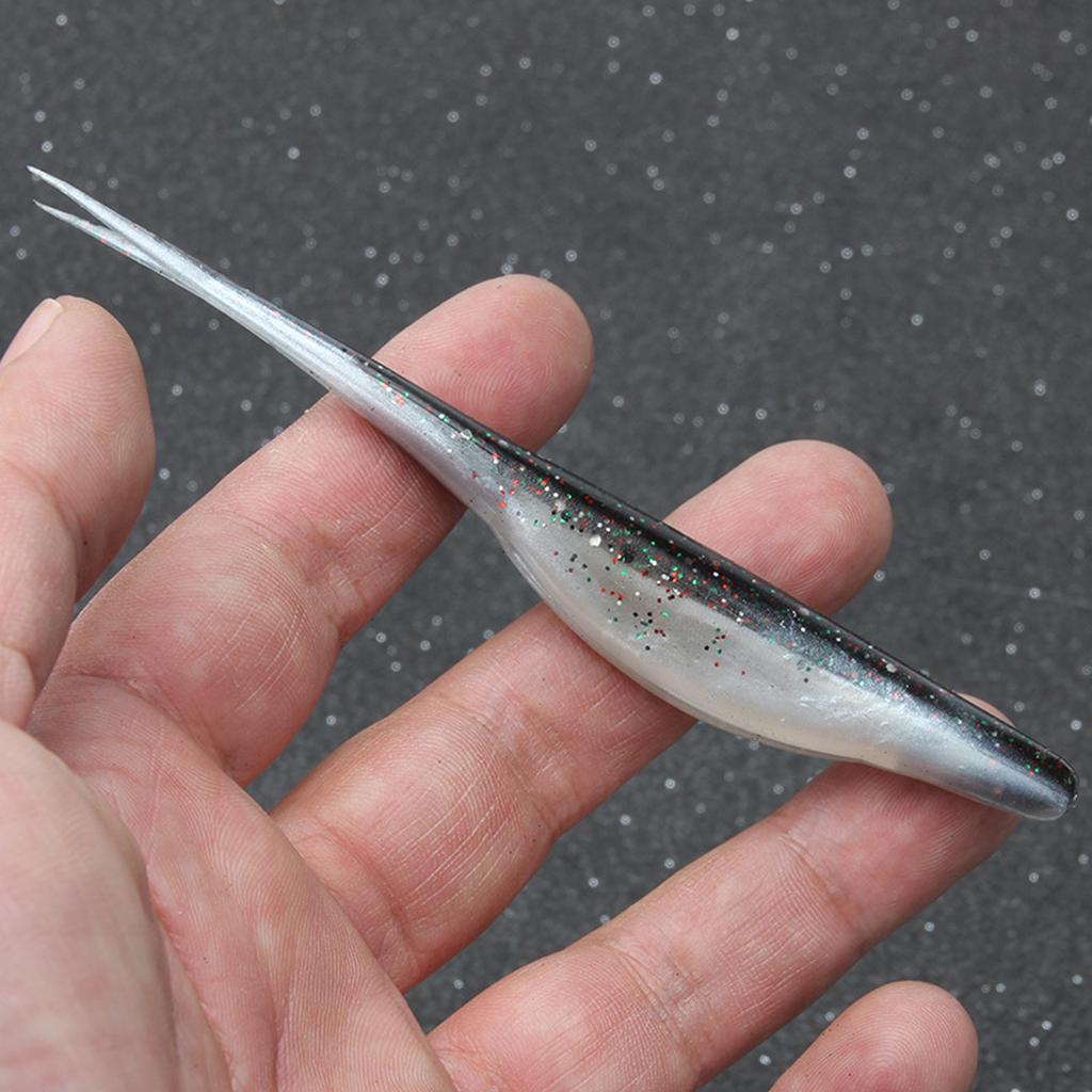 5Pcs Soft Fishing Lures Floating Baits Slightly Split Tail Swimbaits Lures Artificial Swimbaits for Saltwater Fishing