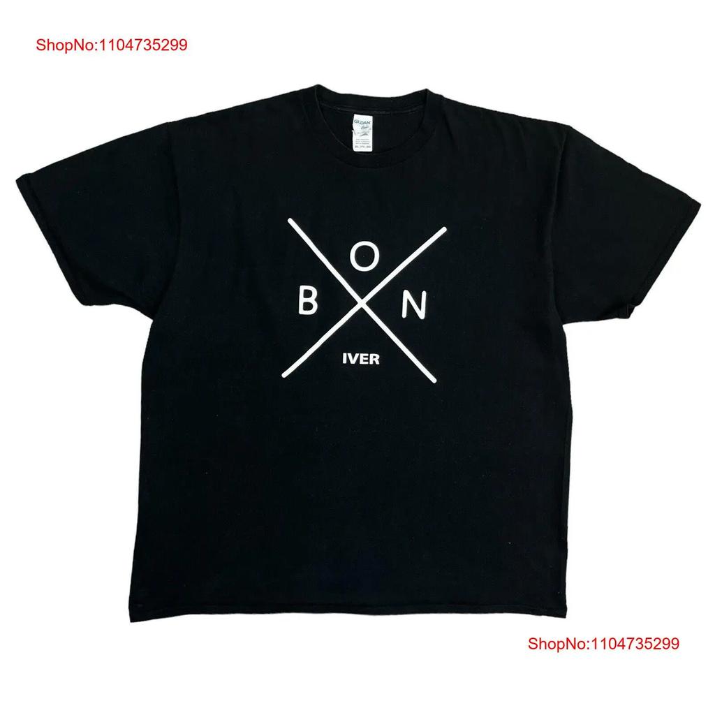Bon Iver T Shirt Band Black Cotton Unisexs 2xl Vintage Stylish Versatile Stretched Graphic Streetwear Designer Clothes