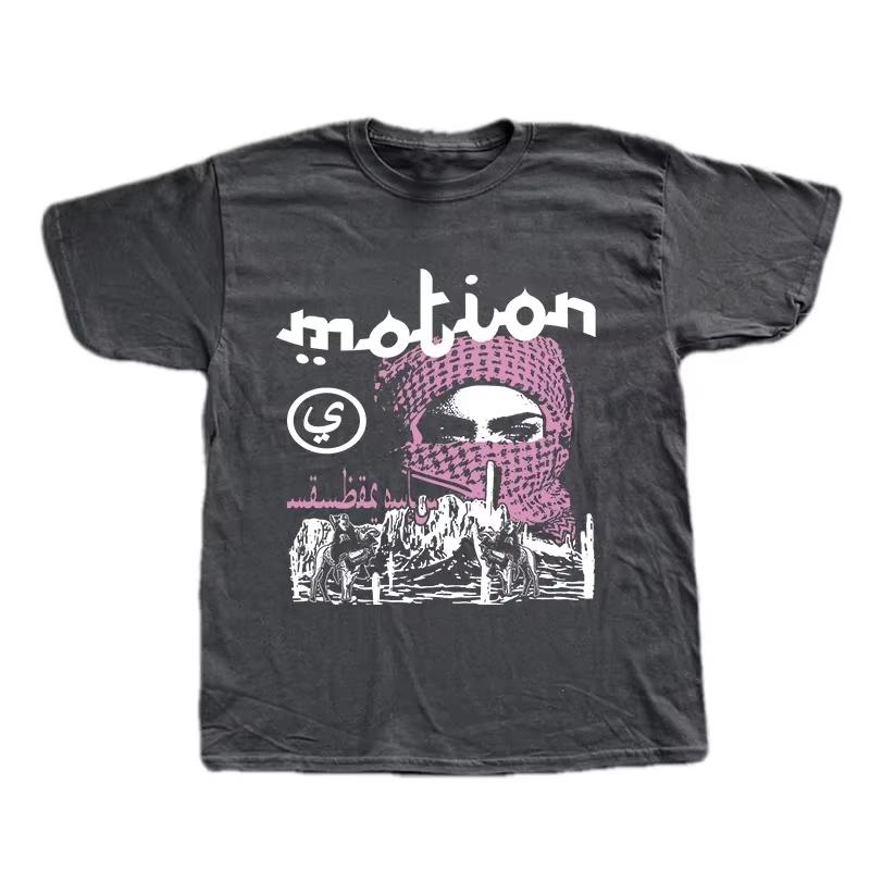 Men Summer Hip Hop Harajuku Graphic Print Cotton T-shirt Punk Streetwear Top Grunge Gothic Oversized Vintage Casual Tee EMO