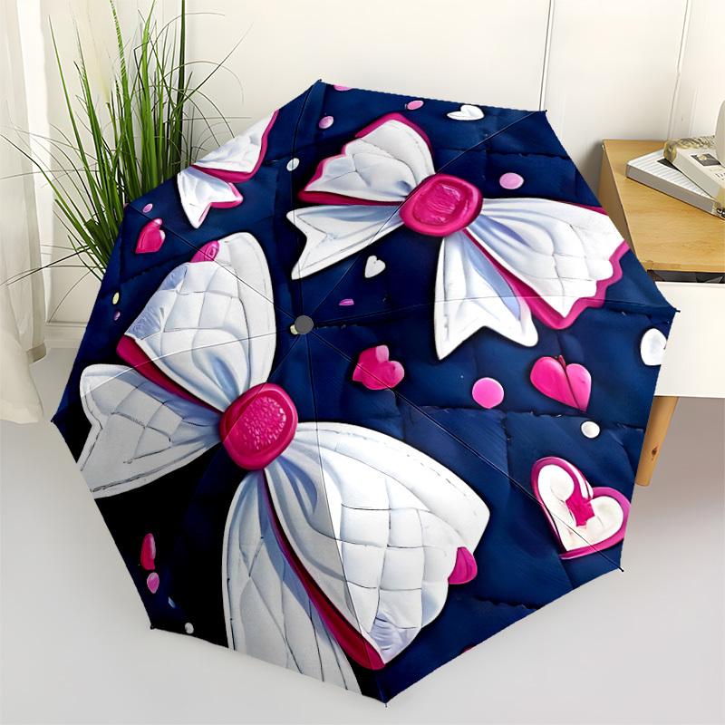 1pc Bowtie Heart Automatic Open/Close Umbrella - All-Season Portable Umbrella for Women/Men yy251213046