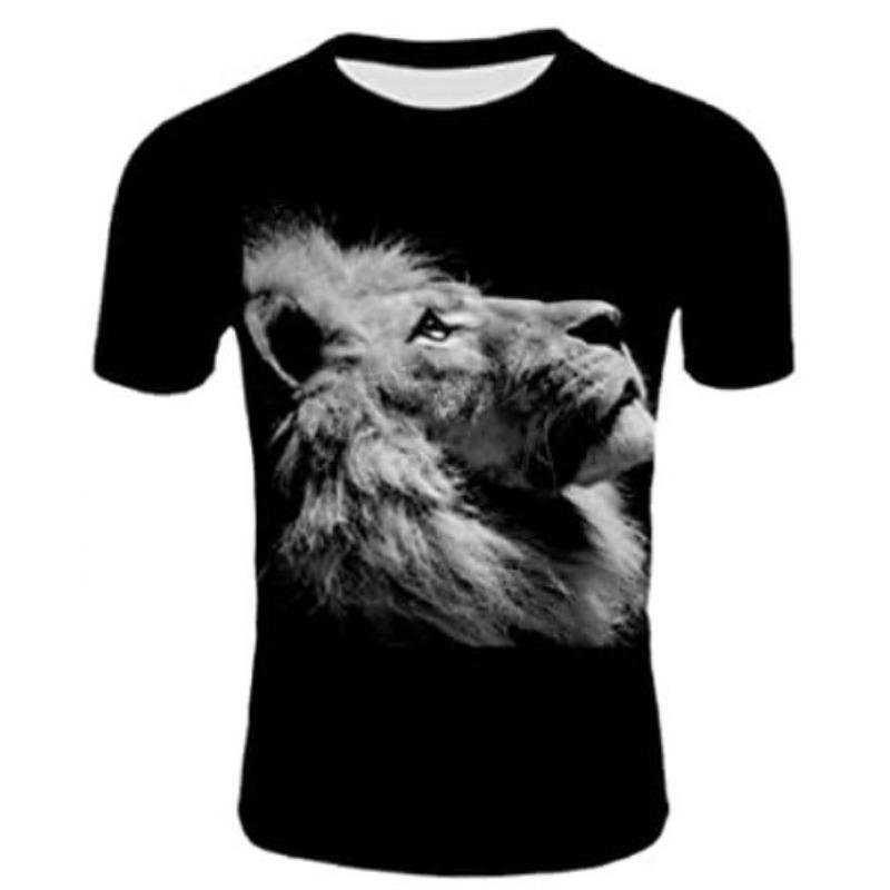 Summer Round Neck 3D Flame Skull Print Top Fashionable Casual Short Sleeved Men's T-shirts