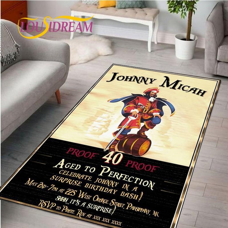 Captain Morgan Musterteppich für Schlafzimmer Wohnzimmer Teppich für Küchenbodenmatten Heimdekor Kinder Rutschfeste Bodenmatte Teppich Alfombra