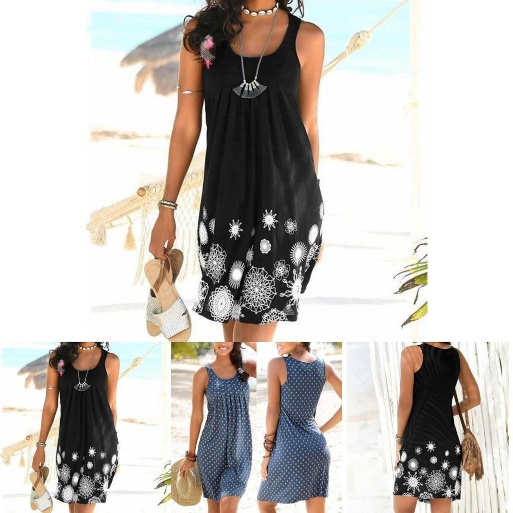Stylish Women Boho Summer Beach Midi Dress With Gorgeous Floral Print And Loose Fit