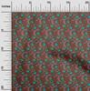 oneOone Cotton Flex Fabric Spiral & Floral Block Printed Craft Fabric BTY 40 Inch