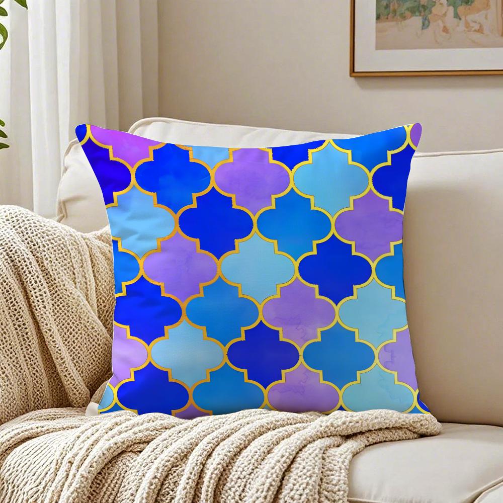 MMoroccan Pattern Cushion Cover Linen Pillowcase Soft for Sofa Bed Home Room Decor