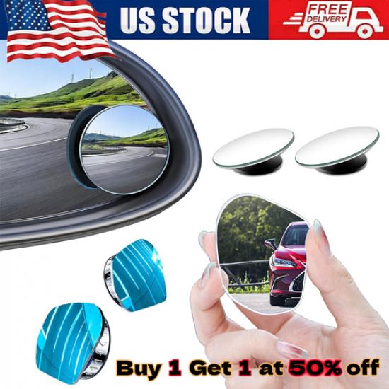 2X Blind Spot Mirror Auto 360° Wide Angle Convex Rear Side View Car Truck SUV