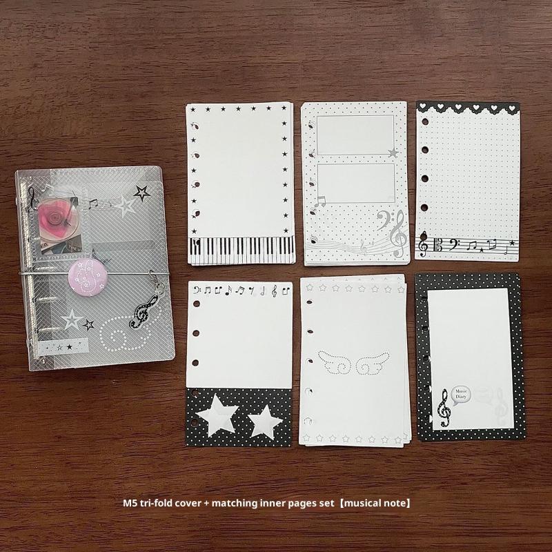 

M5 Папка-біндер Музична тематика Скрапбукінг PP Твіл Трискладна З застібкою-шнурком Фотоальбом Органайзер для карток Портативний планер A1