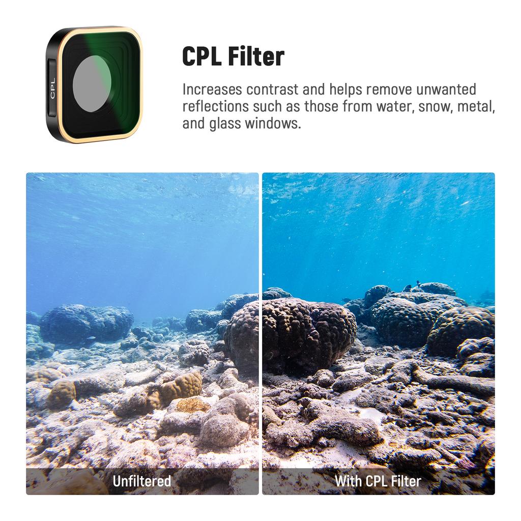 Neewer 4-Piece Lens Filter ND Filter Kit for GoPro Hero 10 9 Multi-Coated Filter Set ND4-ND32 Neutral Density Lens Filt