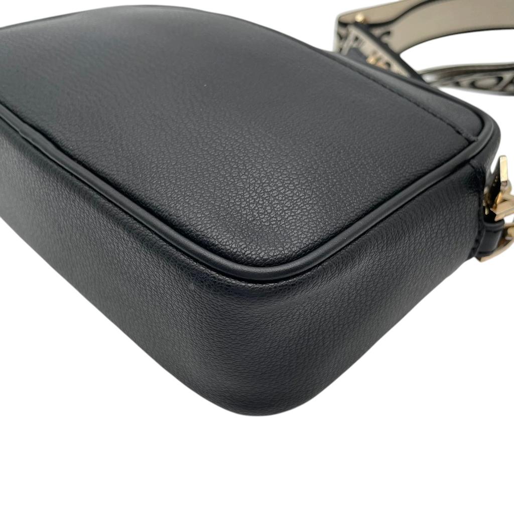 Used Michael Kors Shoulder Bag / Crossbody Bag JET SET ITEM JET SET ITEM Medium Pocket CrossbodyShoulder Bag black/gold leather Women