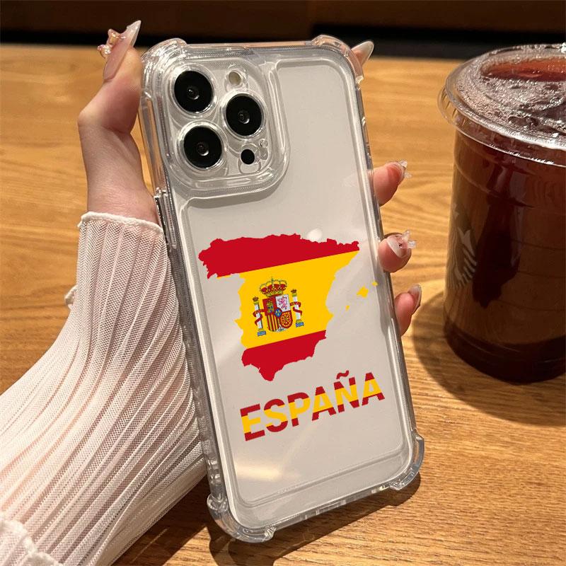 

Spain LOGO España Passport Phone Case Clear For iPhone 17 16 14 15 11 12 13 Pro Max 16E 15 16 Plus 17 Air Soft Shockproof Cover iPhone 13 Pro