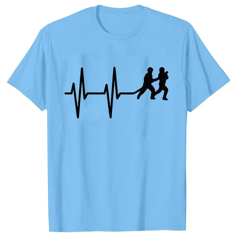 Casual Men's Clothing Fireman Heartbeat Firefighter T-Shirt Men T Shirt Fire Worker Rescue Short Sleeve Tees Short Sleeve Tops