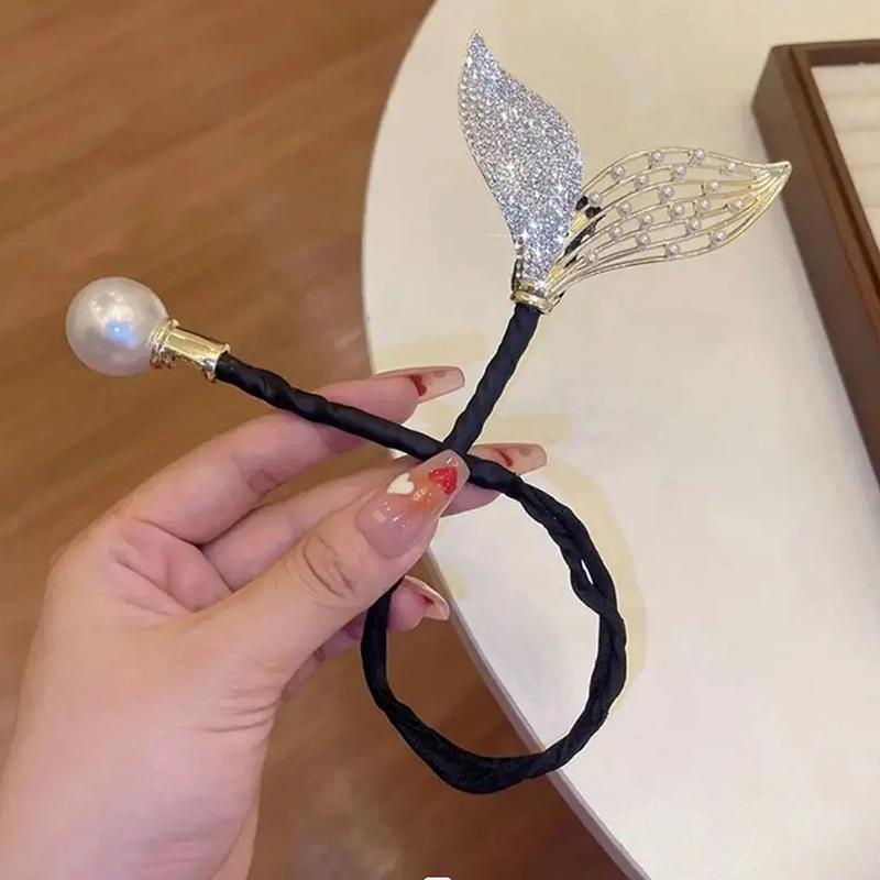 Whale Tail Rhinestone Flower Hair Clip Hair Bun Maker Bundle Hair Tie Lazy Hair Curler Hair Accessories Hair Styling Tool