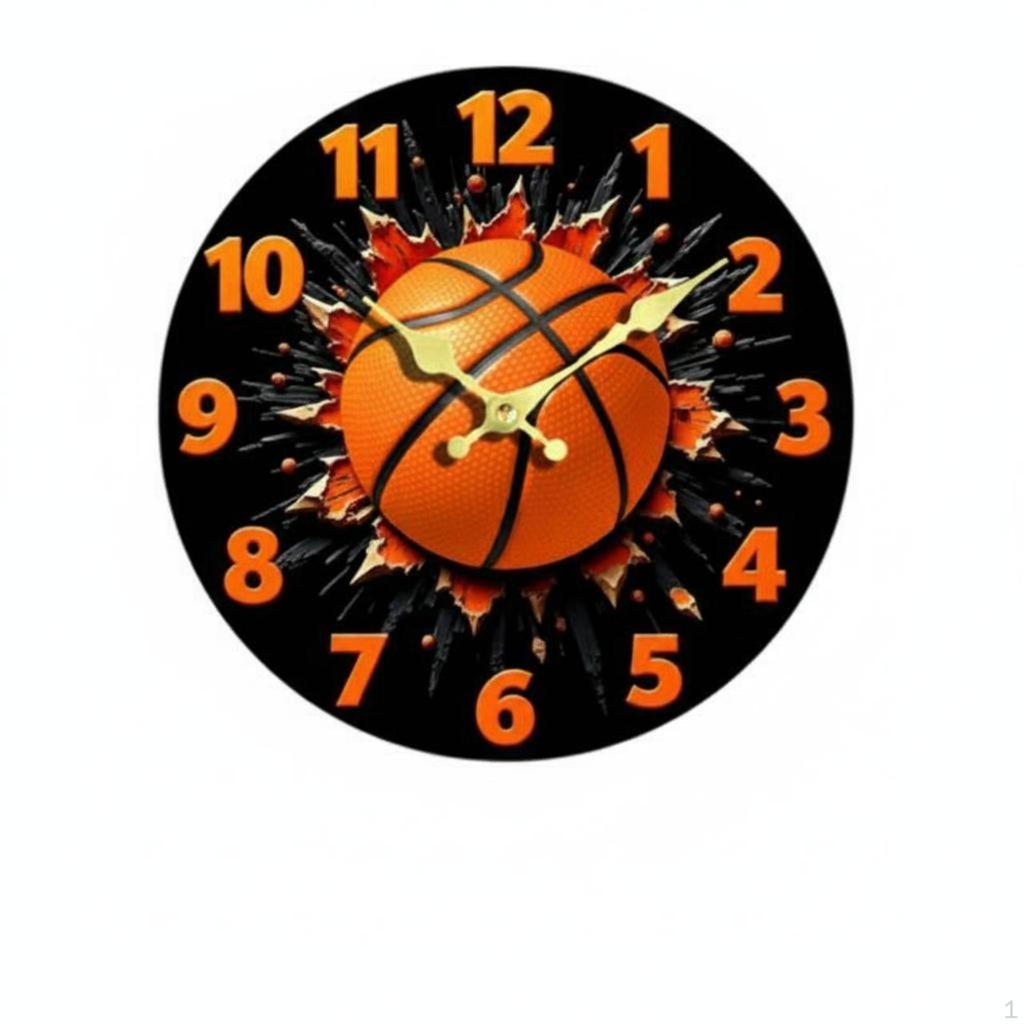 Sports Themed Wall Clock Silent NonTicking 3D Ball Precision Movement House Decoration for