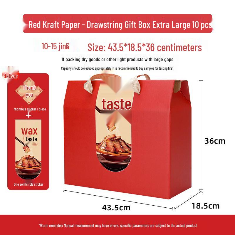 2025 Handheld Cured Meat Gift Box - Mid-Autumn Specialty, Sausage Cooked Food, Empty Box for 10 Pieces
