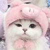 Cute Cat Costume Warm Hat Adorable Plush Pig/Chicken Shape Pet Hat Suitable for Small Dog Kitten Puppy