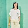Skechers Casual Letter Print Round Neck Simple Cool Dry Sports Short Sleeve T-Shirt Unisex Tops Cotton-Candy-White L224U080-0074