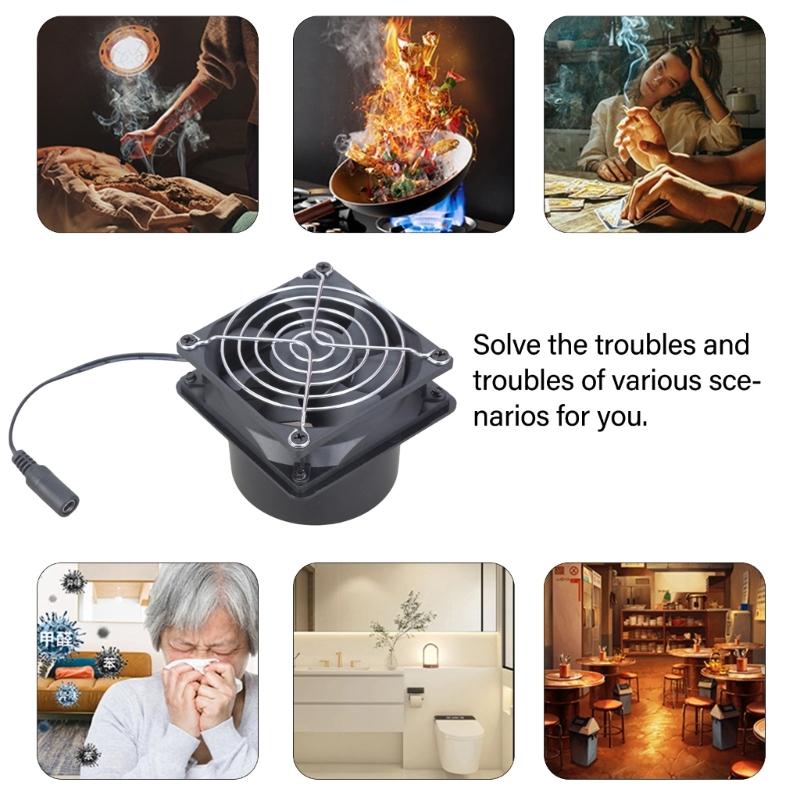 Leiser 8cm USB-betriebener Kanalventilator mit einstellbarer Geschwindigkeit und Luftrohr für 3D-Drucker, Haustierhäuser, Werkstätten, Lüftungssystem