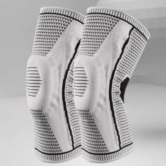 Kniebandage mit Silikon-Patellaplatte Damen Herren Sommer Meniskusriss Verletzung Erholung Gelenkschmerzen Laufen Sport Kniebandage Kompressionshülse