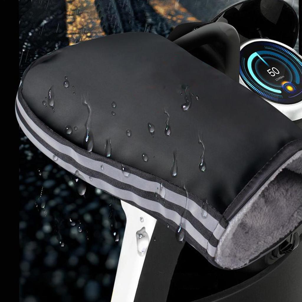 Motorcycle Warm Gloves Handle Warm Waterproof Windproof Muffs With Reflective Strips Bike Handlebar Mittens For Daily Urban