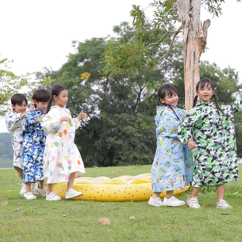 Handun Kids' White Aquarium Cartoon Raincoat