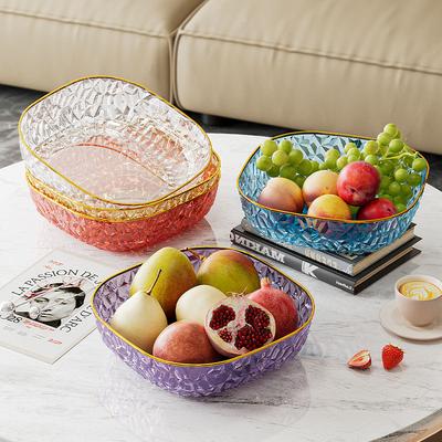 Leichte Luxus Kristall Obstschale, Heim Wohnzimmer Obst Snack Präsentationsplatte, Exquisite Rezeption Trockenfrüchte Süßigkeiten Schale