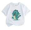 Kids Boys Girls Cute Jumping Cartoon Dragon Print T-Shirt 100% Cotton Short Sleeve O-Neck Casual Summer Soft Breathable Tee Tops for Toddler Youth Chi
