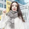 Autumn Winter Warm Scarf Fashion British Style Plaid Tassel Imitation Cashmere Shawl Cape