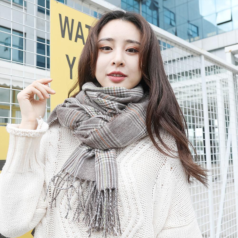 Autumn Winter Warm Scarf Fashion British Style Plaid Tassel Imitation Cashmere Shawl Cape