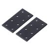 2Pcs 8 Hole Joint Board Aluminum Alloy Rectangle Joining Plate for Table Bed Black